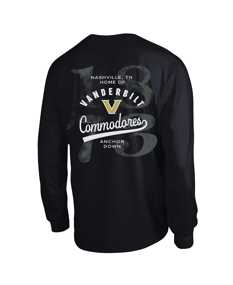 Champion Men's Vanderbilt Commodores Long Sleeve Crewneck Screen Print Graphics T-Shirt