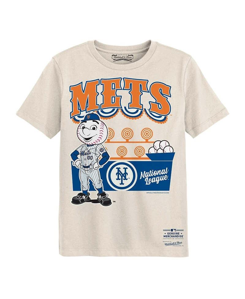 Mitchell & Ness Preschool Cream New York Mets Step Back Up T-Shirt