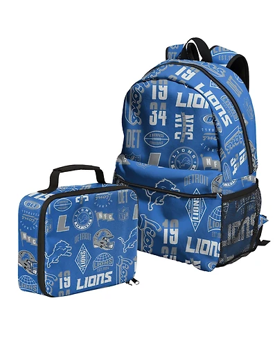 Outerstuff Boys' and Girls' Detroit Lions Adjustable Insulated Backpack and Lunchbox Set