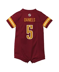 Nike Baby Boys and Girls Jayden Daniels Washington Commanders Short-Sleeve Rib-Knit Romper