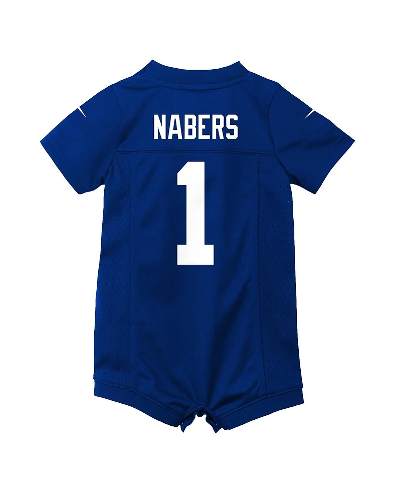 Nike Baby Boys and Girls' New York Giants Malik Nabers Short-Sleeve V-Neck Romper