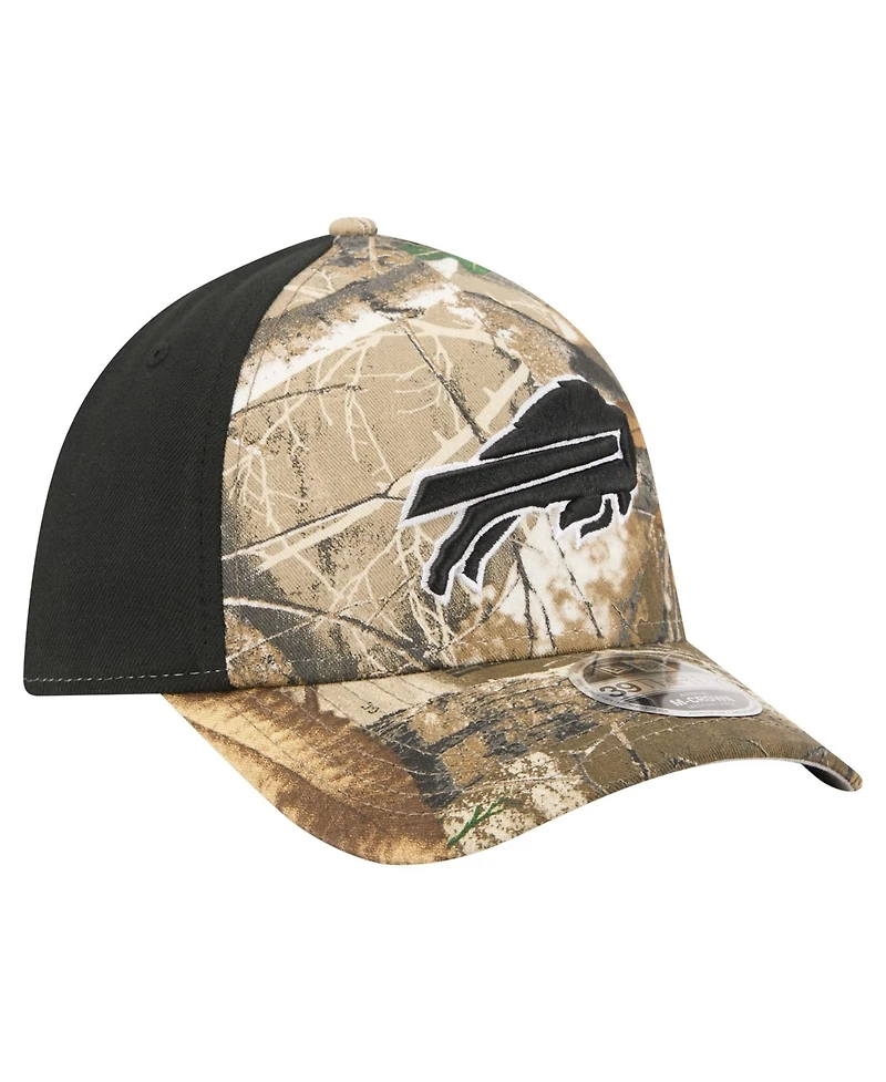 New Era Men's Camo/Black Buffalo Bills Team Collection Real Tree 39THIRTY M-Crown A-Frame Flex Hat