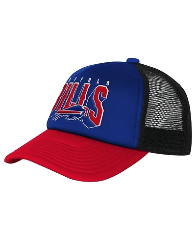Outerstuff Big Boys and Girls Buffalo Bills Handoff Foam Front Panel, Curved-Bill Trucker Hat