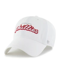 '47 Brand Women's White Philadelphia Phillies Trendy Script Clean Up Adjustable Hat