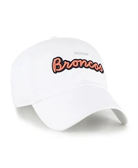 '47 Brand Women's White Denver Broncos Trendy Script Clean Up Adjustable Hat