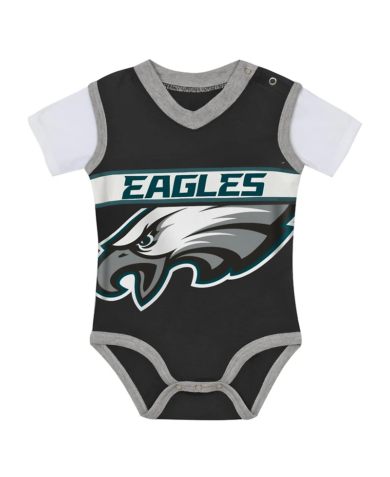 Outerstuff Baby Boys and Girls' Philadelphia Eagles Jersey Bodysuit Pants Set