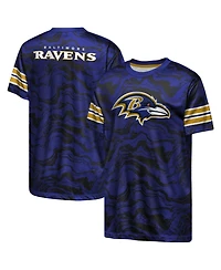 Outerstuff Boys' 4-20 and Girls' 4-16 Baltimore Ravens Slant Route Performance Crewneck Regular-Fit T-Shirt