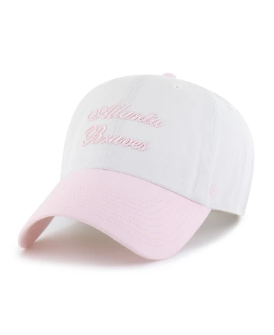 '47 Brand Women's White/Pink Atlanta Braves Gelato Two-Tone Clean Up Adjustable Hat