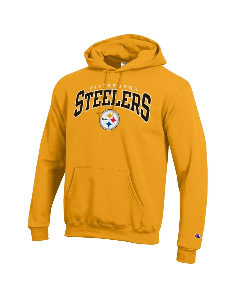 Champion Men's Pittsburgh Steelers Powerblend Screen-Print Fleece-Lined Hoodie