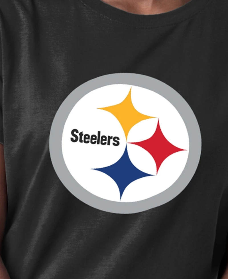 Champion Women's Pittsburgh Steelers Crewneck Screen-Print T-Shirt
