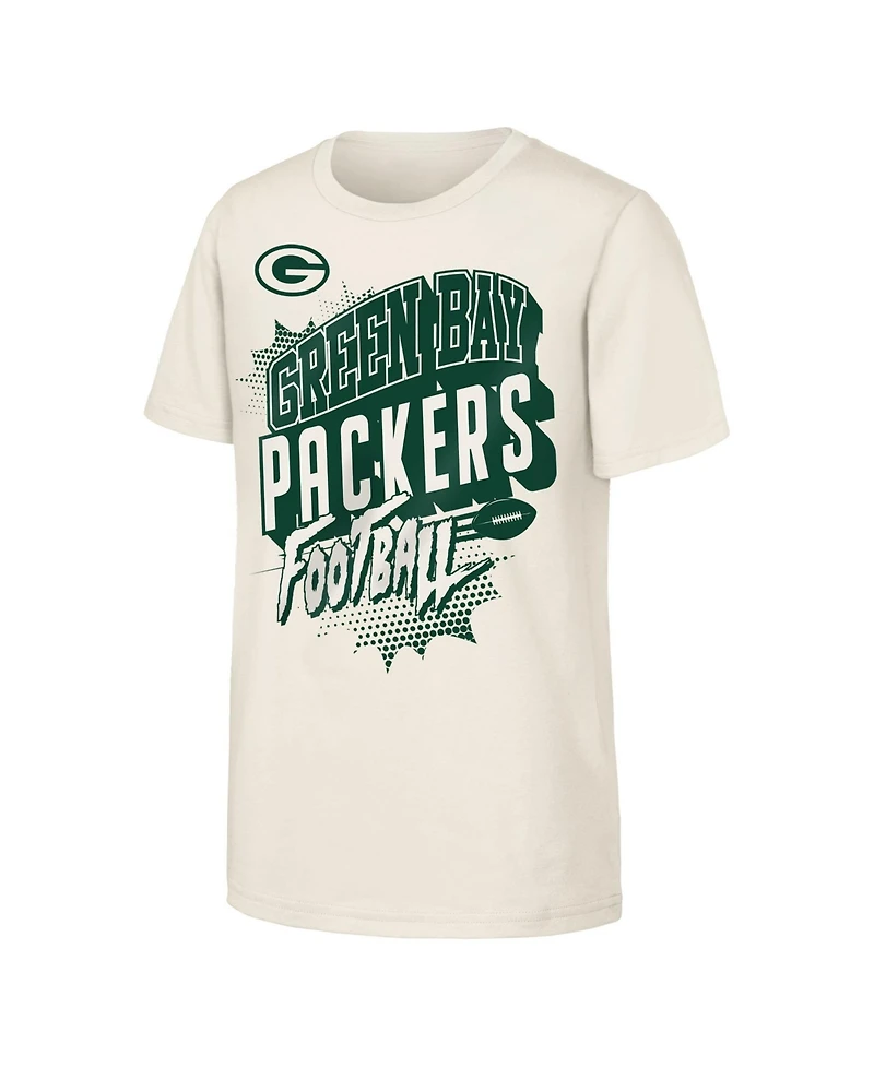 Outerstuff Boys' 4-20 and Girls' 4-16 Green Bay Packers Action Comic Crewneck Screen-Print Graphic T-Shirt