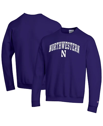 Champion Men's Northwestern Wildcats Crewneck Long-Sleeve Pullover Sweatshirt