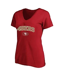 Fanatics Plus Arch Over Logo V-Neck Short-Sleeve T-Shirt