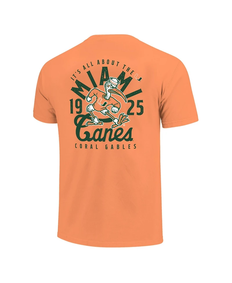 Image One Boys' 4-20 Miami Hurricanes Comfort Colors Mascot Overlay Pre-Washed T-Shirt
