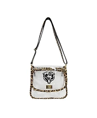 Logo Brands Chicago Bears Leopard Print Trim Clear Purse