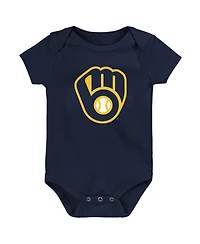 Outerstuff Baby Boys and Girls Milwaukee Brewers Short-Sleeve Bodysuit