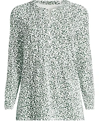 Lands' End Plus Long-Sleeve Pintuck Tunic Blouse