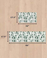 Eddie Bauer Christmas Trees Non-Slip 2-Piece Kitchen Mat Set