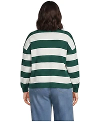 Lands' End Plus Long-Sleeve Breton-Stripe Relaxed-Fit T-Shirt