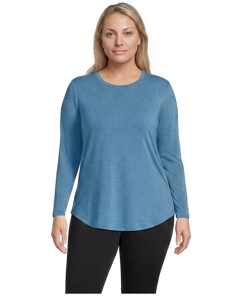 Lands' End Plus Long Sleeve Cooling Performance Tunic Tee