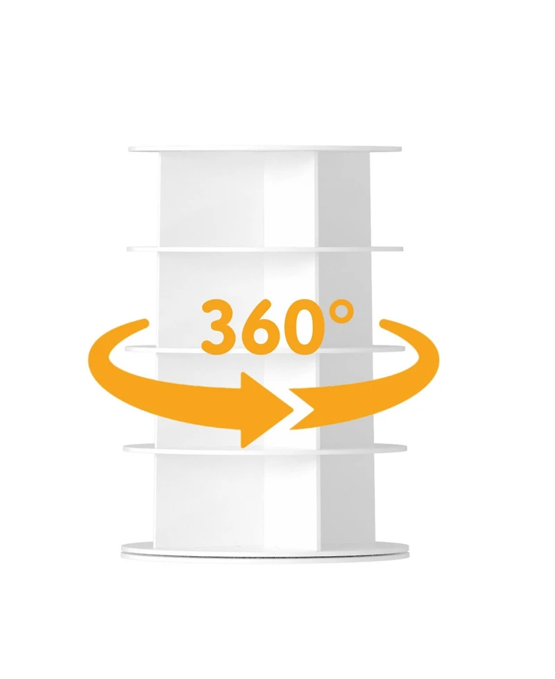 SpaceAid 4 Tier Rotating Shoe Rack Tower, Revolving Shoe Rack Storage, Round Carousel Vertical Handbag and Shoe Organizer