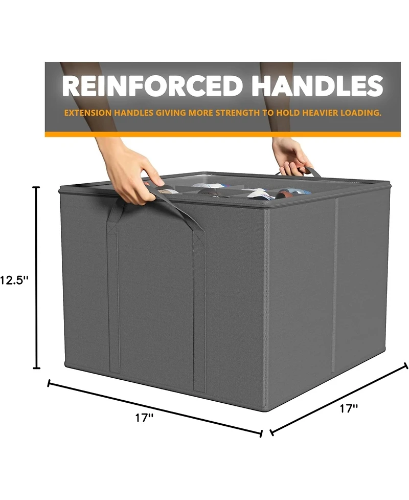 SpaceAid 2 Pack Shoe Storage Organizer for closet, a set of 2 foldable shoe storage containers with adjustable dividers