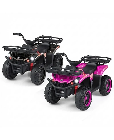 Mecale 24V Electric Kids Ride-On Quad Atv with Led Headlights, 66 lb. Capacity, Ages 3+, 2-Pack