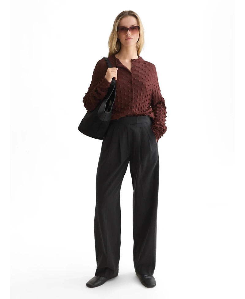 Scotch & Soda Women's Textured-Stitch Funnel-Neck Cardigan