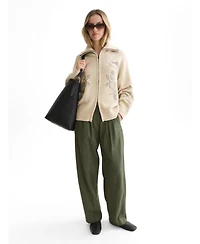 Scotch & Soda Women's Oversized Full-Zip Collared Cardigan