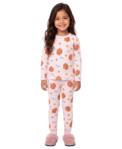 Andy & Evan Toddler Girls' 2T-4T Pumpkin Print Pajama, 2-Piece Set