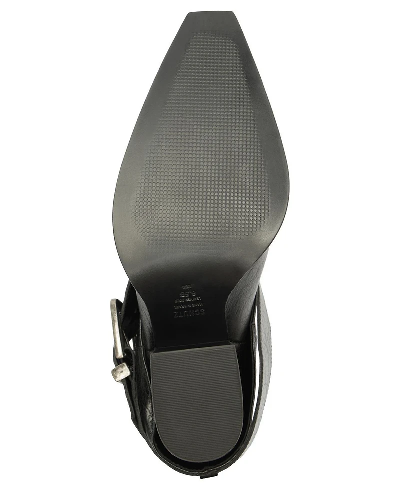 Schutz Women's Parker Buckle Block Heel Dress Booties