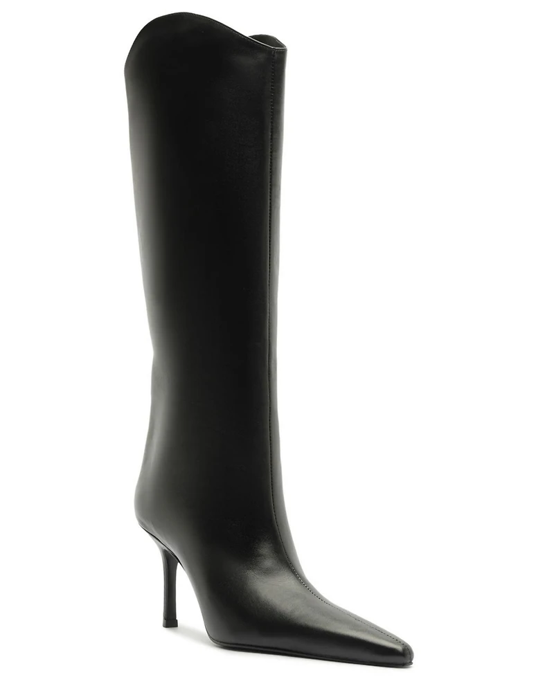 Schutz Women's Mary Ellen Heeled Pointed Toe Tall Dress Boots