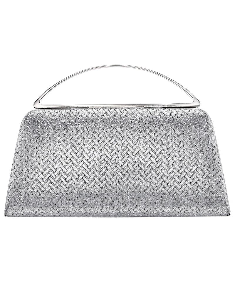 Nina Genesis Metallic Woven Small Handle Clutch Handbag