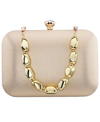 Nina Kaela Metallic Beaded Mini Handle Clutch Handbag