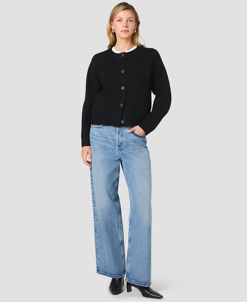 French Connection Women's Suzie Knit Cozy Crewneck Long-Sleeve Cardigan