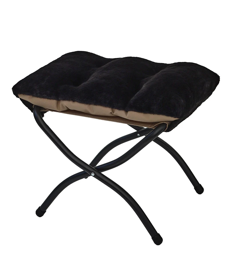 Aofar Folding Ottoman Footrest Stool Portable Padded Rest