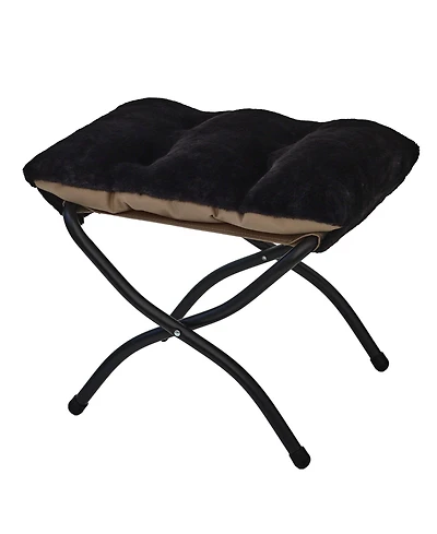 Aofar Folding Ottoman Footrest Stool Portable Padded Rest