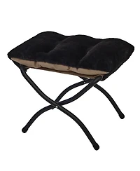 Aofar Folding Ottoman Footrest Stool Portable Padded Rest