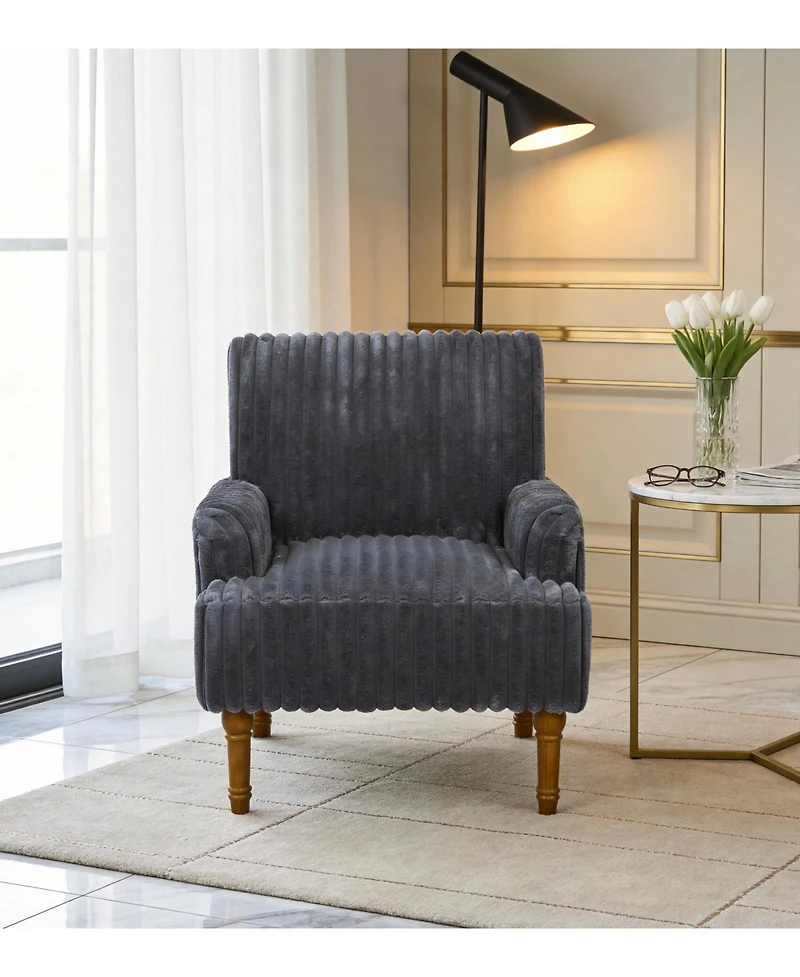 Slickblue Modern Armchair with Solid Wood Legs and Soft Upholstered Seat