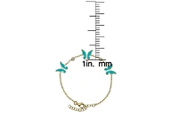 Lily Nily Enamel Butterflies and Cubic Zirconia Bezel Station Chain Link Bracelet in 14K