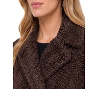 Liverpool Los Angeles Women's Double-Breasted Teddy Faux Shearling Coat