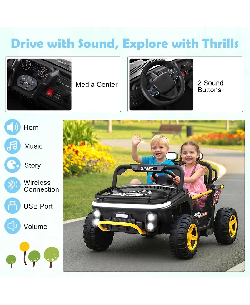 Mecale 24V 2-Seater Remote-Control Ride-On Truck, Ages 3+