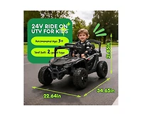 Yobtop 24V Kids Ride-On Utv with 2.4G Parental Remote Control, 160W Dual Motor, Ages 3-5