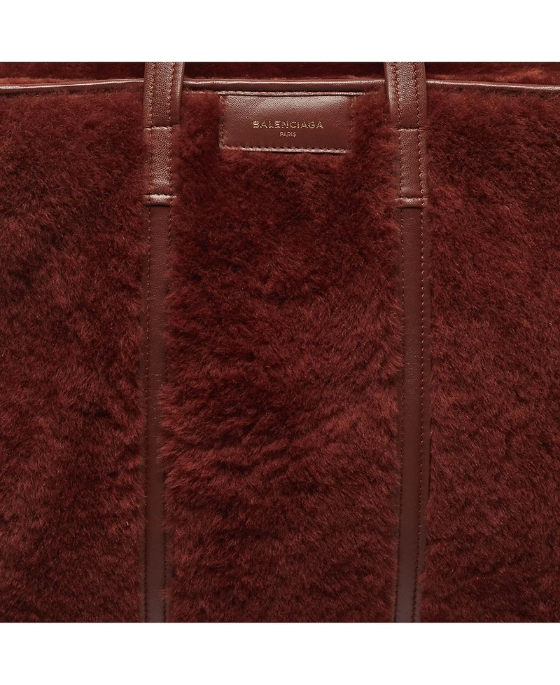 Pre-Owned Balenciaga Women's Bazar Medium Shearling and Leather Tote