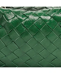 Pre-Owned Women's Bottega Veneta Mini Jodie Intrecciato Patent Leather Hobo Bag