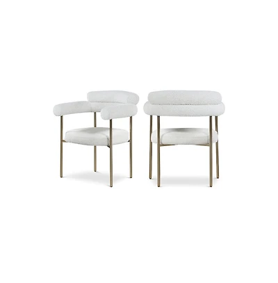 Meridian Furniture Boucle Fabric Dining Chair, Set of 2