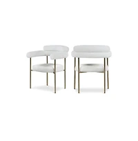 Meridian Furniture Boucle Fabric Dining Chair, Set of 2