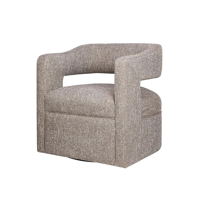 Jofran Lexy Modern Sculpted Curved Upholstered Swivel Accent Chair
