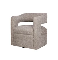 Jofran Lexy Modern Sculpted Curved Upholstered Swivel Accent Chair
