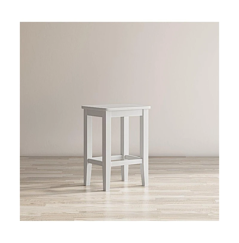 Jofran Eastern Tides Coastal Wire-Brushed Acacia Backless Counter Barstool (Set of 2)